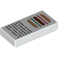 Tile 1 x 2 with Hamburger and Writing Print