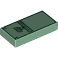 Tile 1 x 2 with Dark Green 'JULY IV MDCCLXXVI' Print