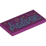 Tile 2 x 4 with 'Andrea' and Music Notes Print