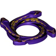 Ring 4 x 4 with 2 x 2 Hole and 4 Snake Head Ends and Yellow Scales Snake Print (Ninjago Spinner Crown)