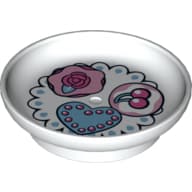 Duplo Dish with Cherry, Heart, Rose print