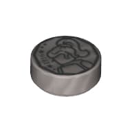 Tile Round 1 x 1 with Coin Print