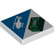 Tile 2 x 2 with Helicopter and Stack of '100' Banknotes Print