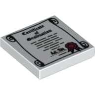 Tile 2 x 2 with 'Certificate of Graduation' and Red Ribbon on Scroll Print