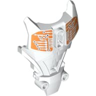 Large Figure Torso Cover, Armor with White and Orange Circuitry Print