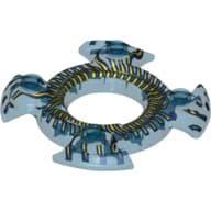 Ring 4 x 4 with 2 x 2 Hole and 4 Swirl Ends with Yellow Scales Print (Ninjago Spinner Crown)