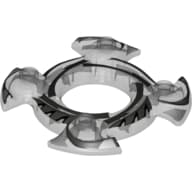 Ring 4 x 4 with 2 x 2 Hole and 4 Swirl Ends with Black and Silver Print (Ninjago Spinner Crown)