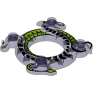 Ring 4 x 4 with 2 x 2 Hole and 2 Intertwined Snakes with Lime Green Print (Ninjago Spinner Crown)