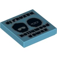 Tile 2 x 2 with 'dj rhuzky', 'hollywood dawez' and Black Heads with Glasses Print