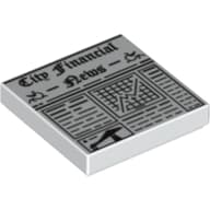 Tile 2 x 2 with Newspaper 'City Financial News' Print