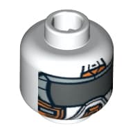 Minifig Head Battle Mech, Orange Mask with Dark Gray Visor Print [Hollow Stud]