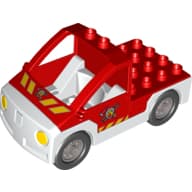 Duplo Truck Pickup Flatbed with White Base, and Fire Dept. Logo Print
