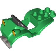 Duplo Quad Bike Top 4 x 8 x 2 - Black Handlebars and Yellow Headlights print