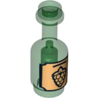 Equipment Bottle with Black Grapes on Gold Background Label Print