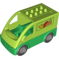 Duplo Van Type 2 with Green Base and Vegetables Print