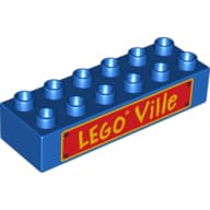 Duplo Brick 2 x 6 with 'LEGO Ville' Text Print