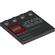Plates Special 4 x 4 with Studs on One Edge and 'Lego Star Wars' Logo and 'Sebulba's Podracer Sebulba Tatooine' Print [9675]