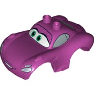 Duplo Car Body 2 Top Studs Sports Coupe Wide with Cars Holley Shiftwell Print