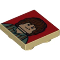 Tile Special 2 x 2 Inverted with Frodo Baggins on Red Background Print