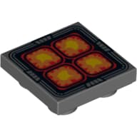 Tile Special 2 x 2 Inverted with 4 Orange, Red and Yellow Rounded Squares Print