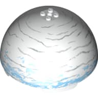 Dome Hemisphere 11 x 11 with 2 x 2 Studs on Top and Hoth White / Medium Blue / Light Bluish Gray Planet Print [75009]
