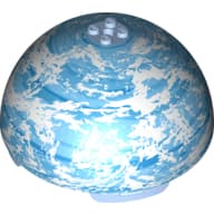Dome Hemisphere 11 x 11 with 2 x 2 Studs on Top and Endor Blue / White Planet Print [75010]