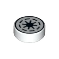 Tile Round 1 x 1 with SW Republic Print