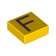 Tile 1 x 1 with letter Capital F Print