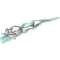Large Figure Weapon Accessory, Flame / Lightning Bolt with Axle Hole with Marbled Trans-Light Blue Pattern