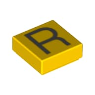 Tile 1 x 1 with letter Capital R Print