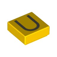 Tile 1 x 1 with letter Capital U Print