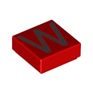 Tile 1 x 1 with letter Capital W Print