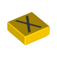 Tile 1 x 1 with letter Capital X Print