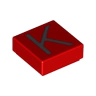 Tile 1 x 1 with letter Capital K Print
