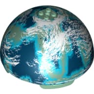 Dome Hemisphere 11 x 11 with 2 x 2 Studs on Top and Naboo Blue / Green Planet Print (9674)