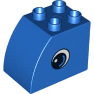 Duplo Brick 2 x 3 x 2 with Curved Top and Eye Print with Color Detail in Eye on Both Sides