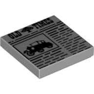 Tile 2 x 2 with Newspaper 'OLD TIMES' Print