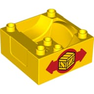 Duplo Train Cab / Tender Base with Bottom Tubes with Box and Arrows Print on Both Sides