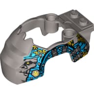 Fairing, Fly Wheel, Gorilla Shape with Dark Azure and Silver Markings and Leaves Print