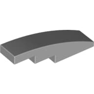 Slope Curved 4 x 1 No Studs [Stud Holder with Symmetric Ridges]