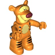 Duplo Figure with Black Tiger Stripes Print (Tigger)
