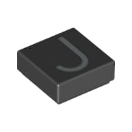 Tile 1 x 1 with letter Capital J Print