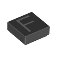 Tile 1 x 1 with letter Capital F Print