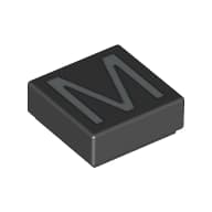 Tile 1 x 1 with letter Capital M Print