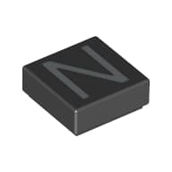 Tile 1 x 1 with letter Capital N Print