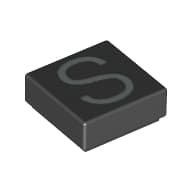 Tile 1 x 1 with letter Capital S Print