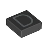 Tile 1 x 1 with letter Capital D Print