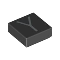 Tile 1 x 1 with letter Capital Y Print