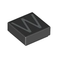 Tile 1 x 1 with letter Capital W Print