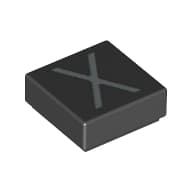 Tile 1 x 1 with letter Capital X Print